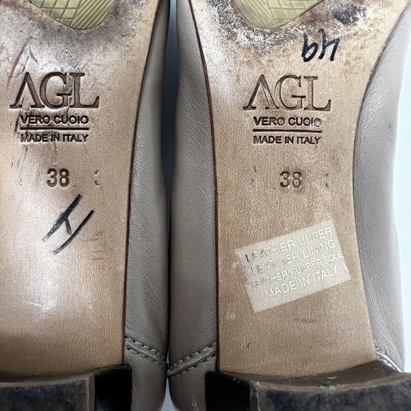 AGL Attilio Giusti Leombruni Snaffle Leather Pump Sz 38 / US 7.5 Snake Beige - Picture 11 of 11